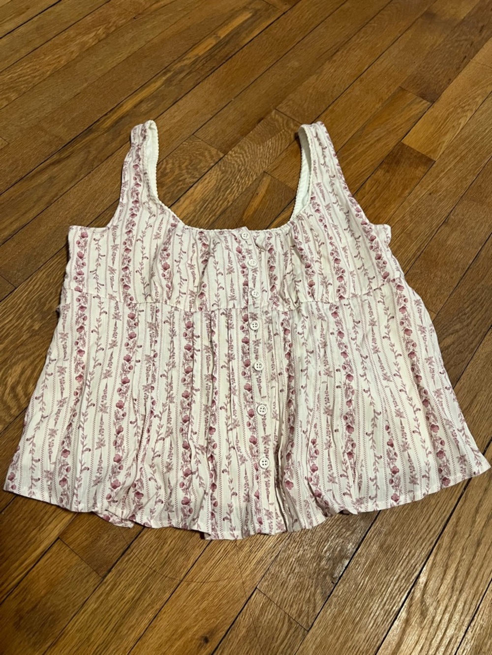 Women's Floral Button-Front Tank Top